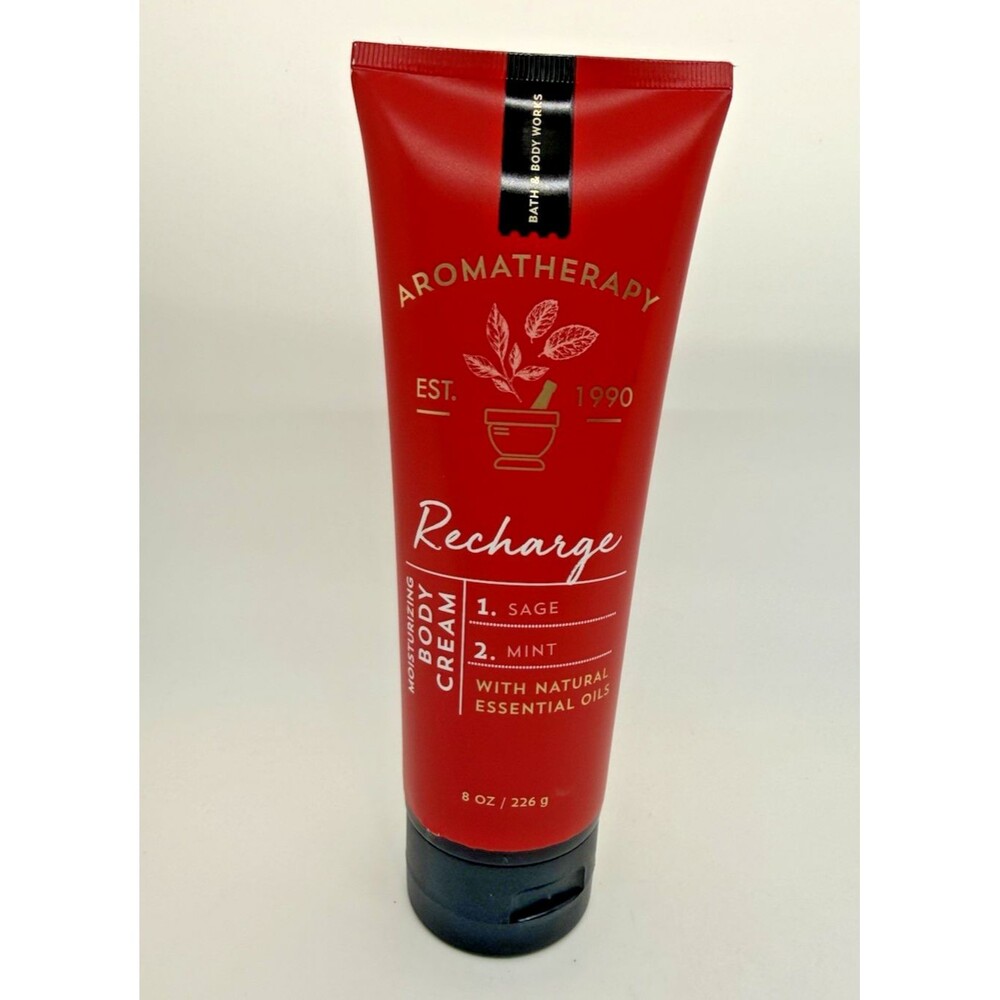 Bath & Body Works Aromatherapy Recharge Sage Mint Body Cream 8oz Rare New